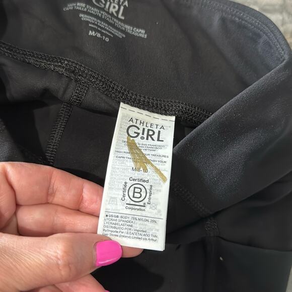 NWT Athleta Girl High Rise Stash Your Treasures Capri Tight Black - Picture 13 of 13